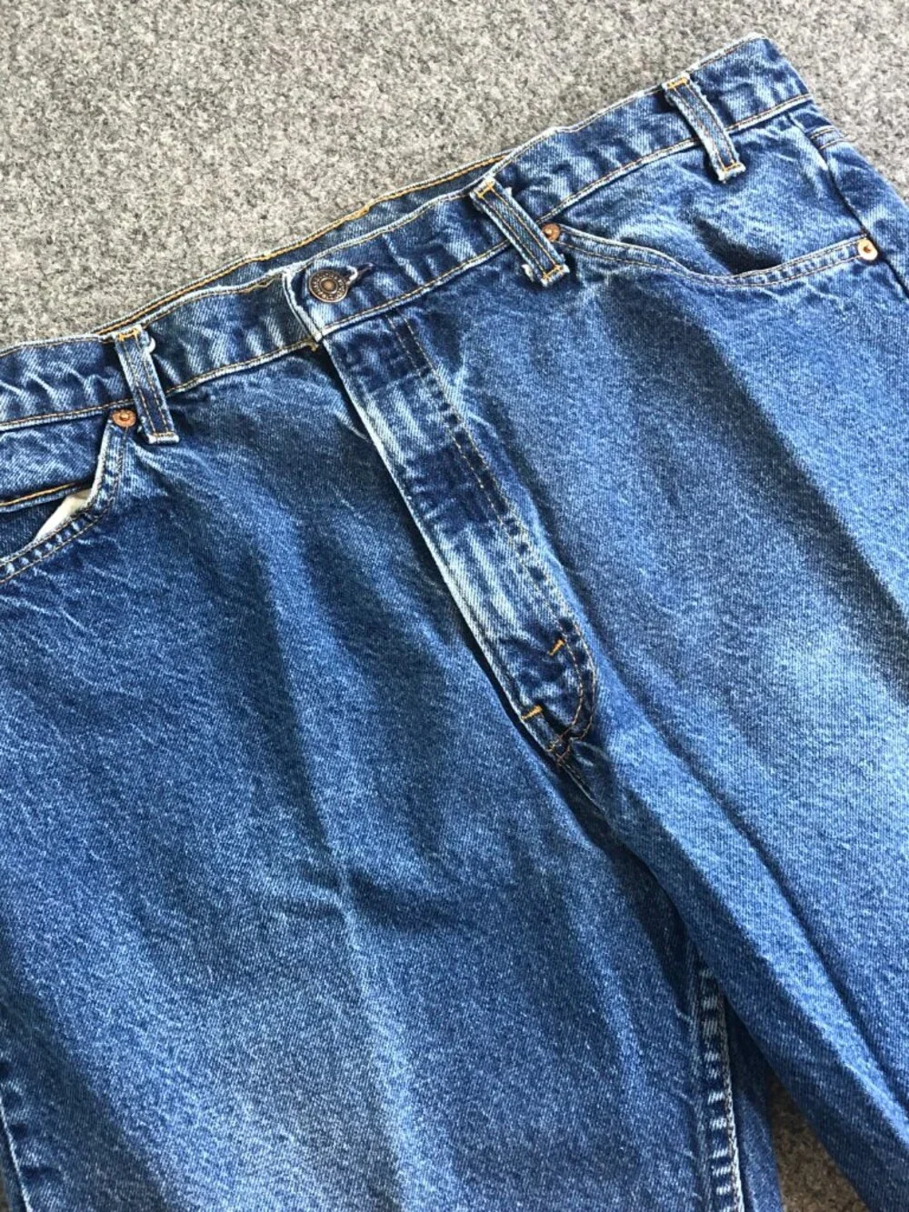 Levis Vintage 80s 90s 505 Jeans Blue 35x32 Straight Leg Mens Orange Tab USA